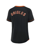 Fanatics Women's Black Baltimore Orioles Cooperstown Collection League Diva Raglan V-Neck T-Shirt