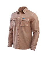 Darius Rucker Collection by Fanatics Men's Brown Detroit Lions Garment Dyed Long Sleeve Full Snap Shirt