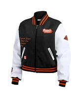 Wear by Erin Andrews Women's Black/White Cincinnati Bengals Varsity Full-Zip Jacket