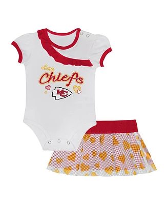 Outerstuff Baby Girls Kansas City Chiefs Love My Team Bodysuit Skirt Set