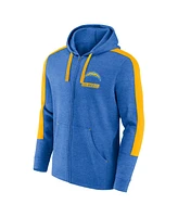 Fanatics Men's Heather Powder Blue Los Angeles Chargers Gains Full-Zip Hoodie