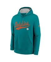 Nike Men's Aqua Miami Dolphins Rewind Club Logo Pullover Hoodie