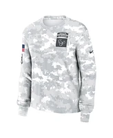 Nike Women's White Houston Texans 2024 Salute To Service Long Sleeve T-Shirt