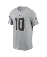 Nike Men's Tyreek Hill Gray Miami Dolphins 2024 Salute To Service Name Number T-Shirt