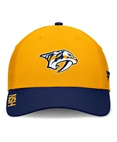 Fanatics Men's Gold/Navy Nashville Predators Authentic Pro Rink Flex Hat