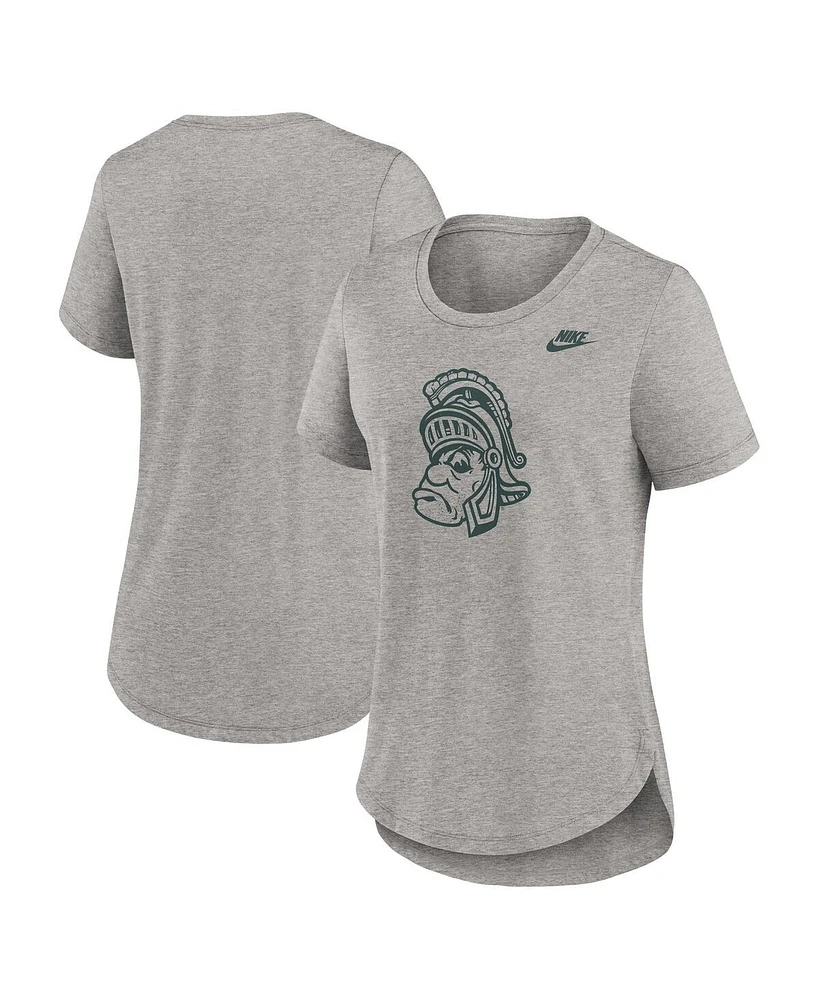 Nike Women's Heather Gray Michigan State Spartans Legacy Tri-Blend T-Shirt