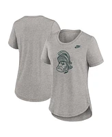 Nike Women's Heather Gray Michigan State Spartans Legacy Tri-Blend T-Shirt