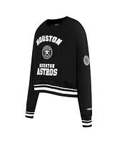 Pro Standard Women's Black Houston Astros Cultivated Pearl Cropped Pullover Sweatshirt