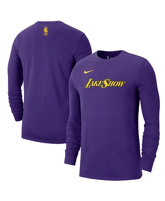 Nike Men's Purple Los Angeles Lakers 2024/25 City Edition Essential Logo Long Sleeve T-Shirt