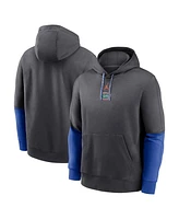 Jordan Men's Anthracite/Royal Florida Gators 2024 Sideline Club Pullover Hoodie