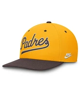 Nike Men's Gold/Brown San Diego Padres Cooperstown Collection Pro Performance Snapback Hat