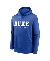 Nike Men's Royal Duke Blue Devils Lacrosse Stacked Fleece Pullover Hoodie