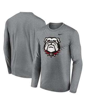 Nike Men's Heather Gray Georgia Bulldogs Primetime Alternate Logo Legend Long Sleeve T-Shirt