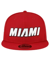 New Era Men's Red Miami Heat Jersey Hook Statement Edition 9FIFTY Snapback Hat