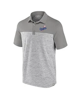 Fanatics Men's Heather Gray Los Angeles Dodgers True Classics Avid Fan Brushed Polo