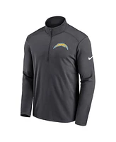 Nike Men's Anthracite Los Angeles Chargers Logo Pacer Performance Half-Zip Jacket