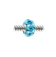 Bling Jewelry Murano Glass Charm Bead Green Red Blue Aqua Wave Swirl Spacer Bracelet