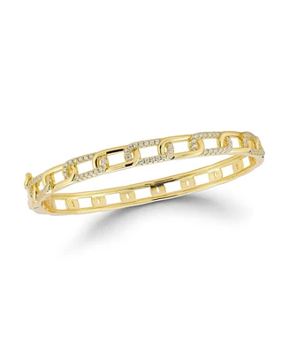 Rachel Zoe 14K Gold Plated Sterling Silver Curb Chain Bangle Bracelet