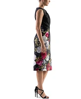 Donna Ricco Women's Floral-Print Twist-Front Sheath Dress