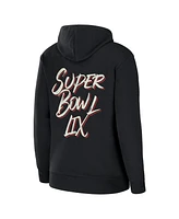 Wear by Erin Andrew Women's Black Super Bowl Lix Fleece Full-Zip Hoodie