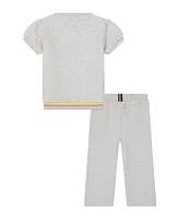 Tommy Hilfiger Baby Girl 2-Piece Glitter Logo Top and Wide Leg Pant