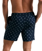 Original Penguin Men's Slim Fit Logo Print Drawstring 7" Swim Trunks