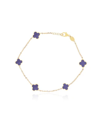 The Lovery Mini Amethyst Clover Bracelet 14K Gold