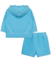 Little Me Baby Boys 2-Pc. Hoodie & Shorts Swim Cover-Up Set