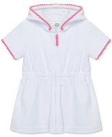Little Me Baby Girls Pom Hooded Zip Swim Cover-Up