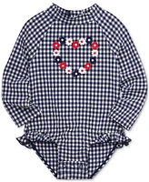 Little Me Baby Girls Gingham One-Piece Rashguard Swimsuit