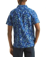 Nautica Men's Short Sleeve Button-Front Tropical Leaf Print Camp Shirt