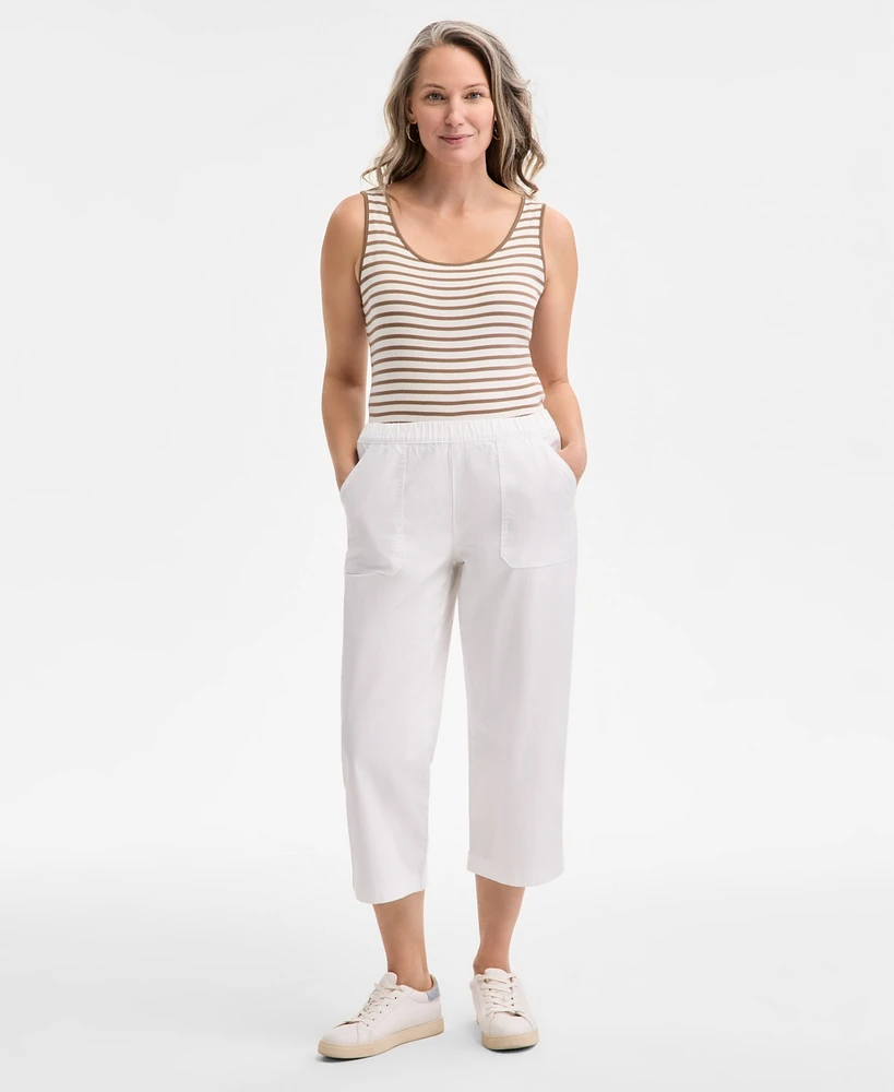 Style & Co Petite Herringbone Pull-On Capri Pants, Exclusively at Macy's