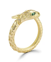 Rachel Zoe 14K Gold Plated Sterling Silver Bypass Snake Ring