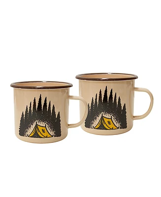 Stansport 24 Oz Camp Scene Enamel Mug Set - 2 Pack