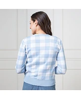 Hope & Henry Women's Organic Tweed Stitch Sweater Cardigan