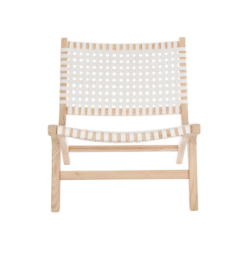 Luna Leather Woven Accent Chair