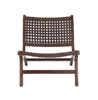 Luna Leather Woven Accent Chair