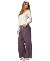 Edikted Womens Dakota Plaid Pants