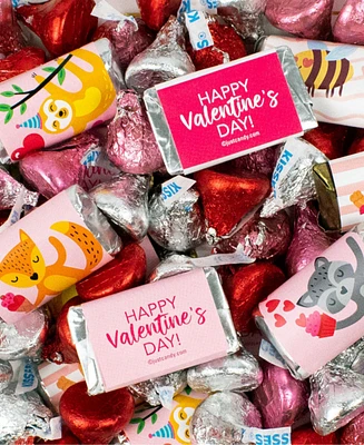 Just Candy Valentine's Day Animal Friends Wrapped Hershey's Miniatures and Kisses, 1.5lb Bag