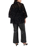 Vince Camuto Plus Drop-Shoulder 3/4-Sleeve Blouse