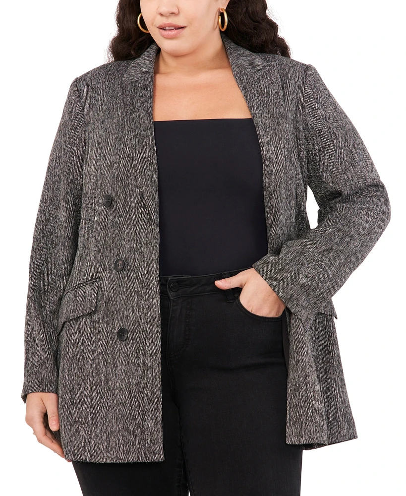 Vince Camuto Plus Double-Breasted Shawl-Collar Jacket