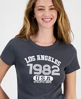 Rebellious One Juniors' Los Angeles 1982 Graphic Rib T-Shirt
