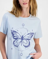 Grayson Threads, The Label Juniors' Celestial Butterfly Graphic T-Shirt