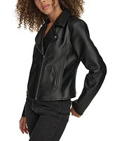 Levi's Women's Faux-Leather Asymmetric-Zip Moto Jacket