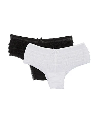 Jezebel Women's Veil 2 Pack Mesh Ruffle Cheeky Panty