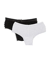 Jezebel Women's Veil 2 Pack Mesh Ruffle Cheeky Panty