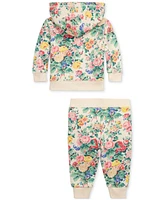 Polo Ralph Lauren Baby Floral Cotton Terry Hoodie & Pant Set