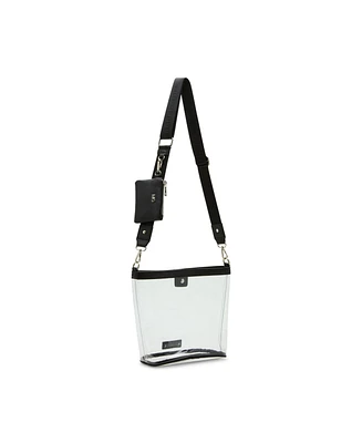 Madden Girl Cleo Clear Vinyl Bucket Crossbody Bag