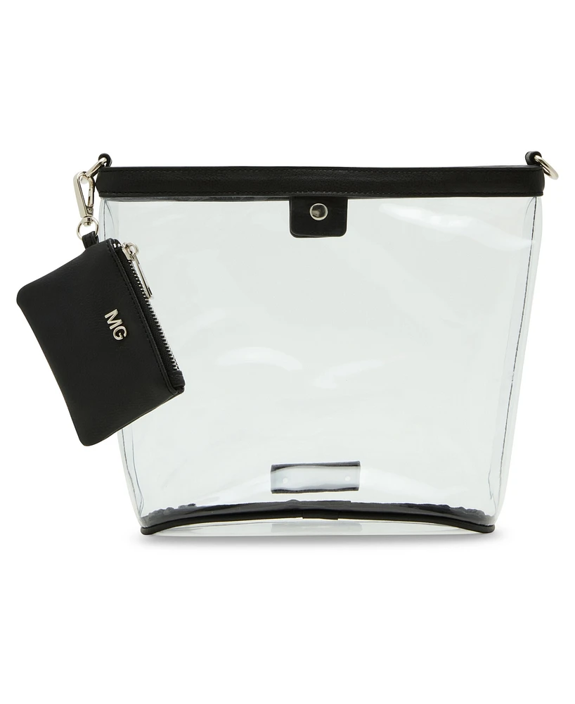 Madden Girl Cleo Clear Vinyl Bucket Crossbody Bag