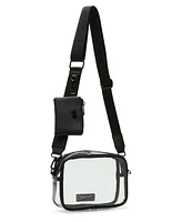 Madden Girl Ryann Clear Vinyl Camera Crossbody Bag